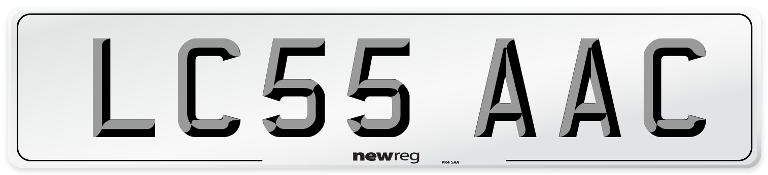 LC55 AAC Number Plate from New Reg